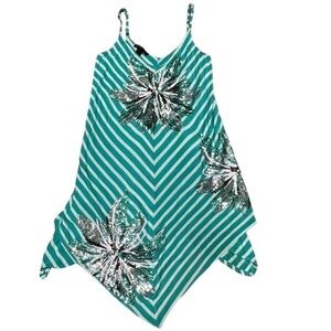 INC International Concepts Green Stripped Sequined Dress, Size XS